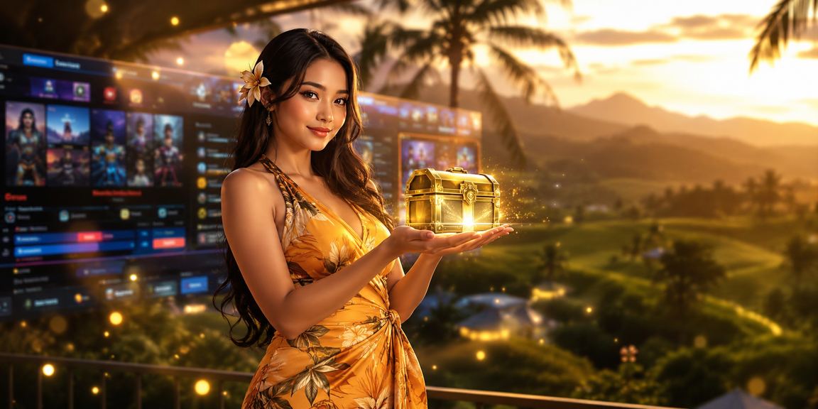 Model Vietnam menonton pertandingan esports dengan semangat di depan layar besar